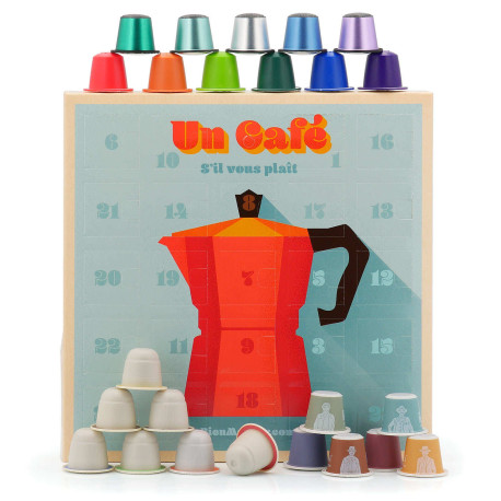 Calendrier de l'avent 24 capsules de cafés bio assorties pour Nespresso®